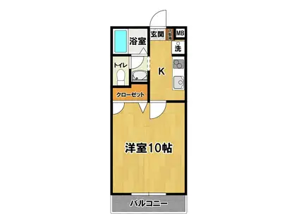 グリーンヨシエⅡ(1K/3階)の間取り写真