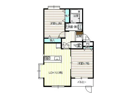 エスポアール(2LDK/3階)の間取り写真