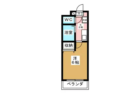 エンポーリアム若宮(1K/1階)の間取り写真