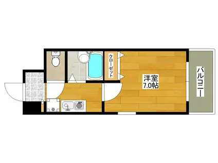 ノルデンハイム東三国II(1K/6階)の間取り写真