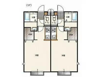 フラッツア小山(1K/1階)の間取り写真