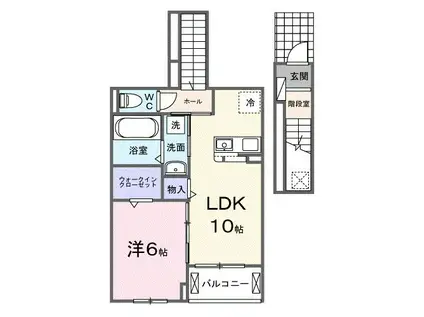 ボヌール イコウ(1LDK/2階)の間取り写真
