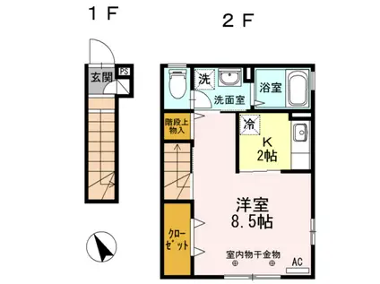 メゾンMY(1K/2階)の間取り写真