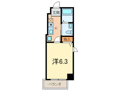 ラディウス森南(1K/5階)の間取り写真