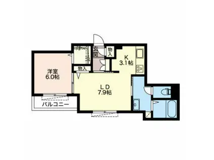 VILLANY NORD(1LDK/2階)の間取り写真