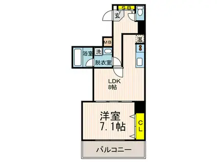 BELLEZZA(1LDK/10階)の間取り写真