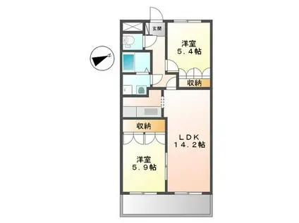 ラフィーネ(2LDK/2階)の間取り写真