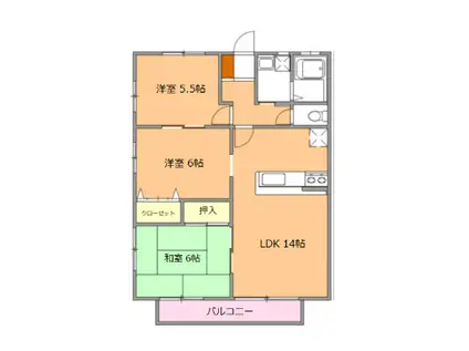アイリス(3LDK/2階)の間取り写真