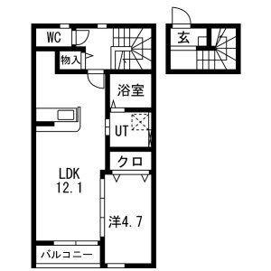 RETRO BASE(1LDK/2階)の間取り写真