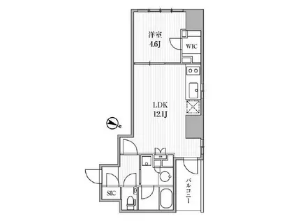 ディームス大手町ノース(1LDK/5階)の間取り写真