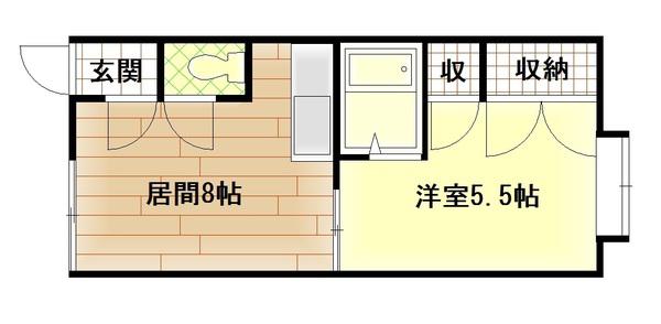 第5リバーハイツ藤(1DK/1階)の間取り写真