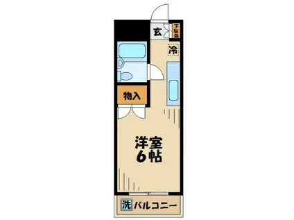 ラフォーレ湯船(1K/3階)の間取り写真