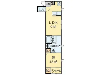 フォレスタ上杉(1LDK/1階)の間取り写真