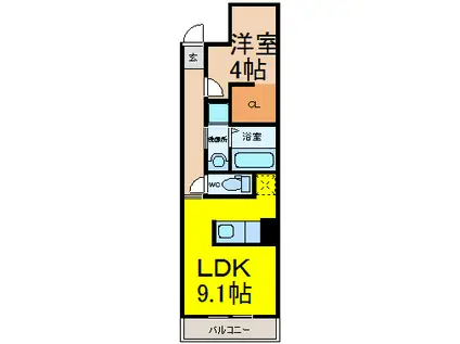 ACER(1LDK/4階)の間取り写真