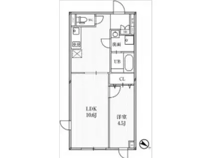 PASEO目黒 パセオ目黒(1DK/4階)の間取り写真
