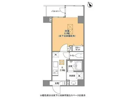 ラヴァージュ市谷台町(1K/6階)の間取り写真