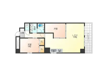 松屋レジデンス(1SLDK/3階)の間取り写真