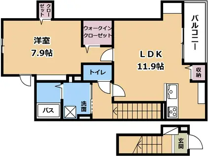 メゾンプラシード V(1LDK/2階)の間取り写真