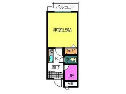 ブランネージュ(1K/4階)の間取り写真