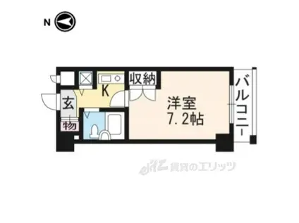 ジョイフル紫野(1K/9階)の間取り写真