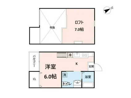 CCASA AZUL 神戸西(1SK/1階)の間取り写真