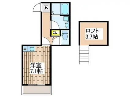 COURT FORET(ワンルーム/2階)の間取り写真