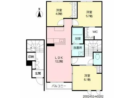 フェアリーフェザー(3LDK/2階)の間取り写真