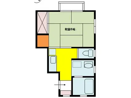 ヴィラマリーノ(1K/1階)の間取り写真