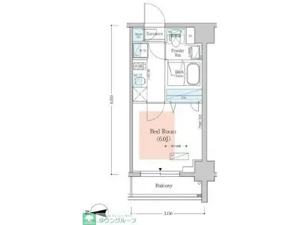 アーバネックス南品川II(1K/7階)の間取り写真