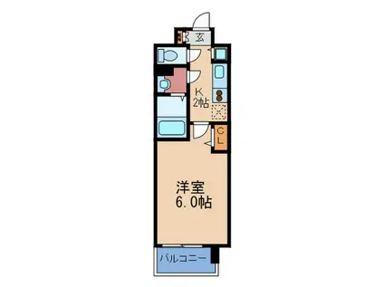 プレサンス梅田東ディアロ(1K/10階)の間取り写真