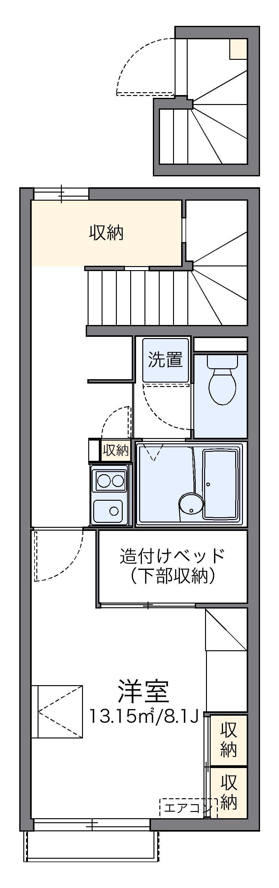 レオパレス瑞穂I(1K/2階)の間取り写真