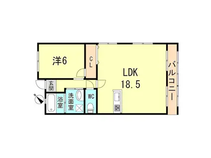 グリーンハイツ松本(1LDK/5階)の間取り写真