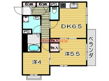 タウンコートKS(2DK/3階)の間取り写真