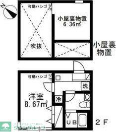 アザーレ・パッシオ東林間B(1K/2階)の間取り写真