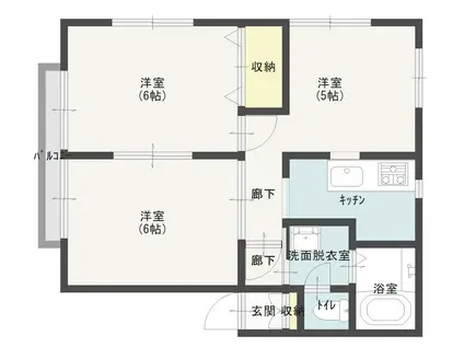 ラポールこがね(3K/2階)の間取り写真