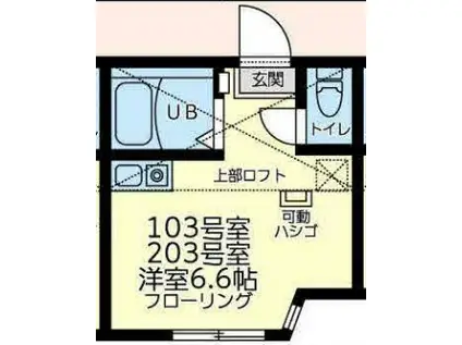 ユナイト風浦バジリカータ(ワンルーム/1階)の間取り写真