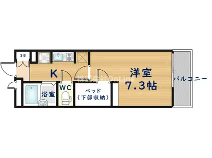 レオパレス ライズフリー(1K/1階)の間取り写真