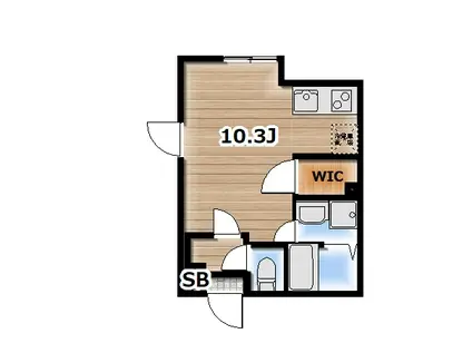 アンビション立川(ワンルーム/1階)の間取り写真