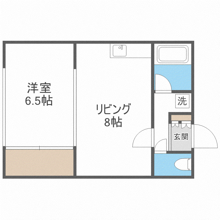 スカイエイトビル(1DK/3階)の間取り写真