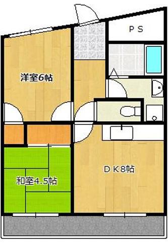 ベアード水上(2DK/2階)の間取り写真
