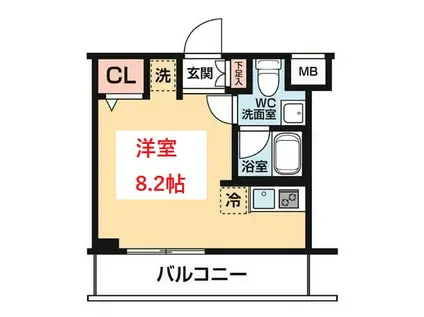 ARCOBALENO KAWASAKI ウエスト(ワンルーム/4階)の間取り写真
