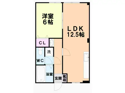 ハイツKIMURA(1LDK/1階)の間取り写真