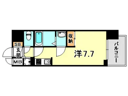 アスヴェル兵庫駅前(1K/10階)の間取り写真