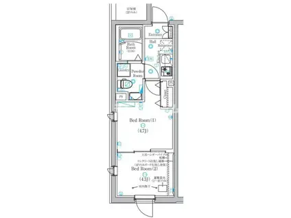 上池台1丁目アパート(1DK/4階)の間取り写真
