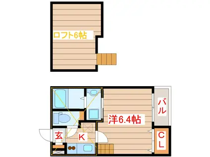 A-PLACE(1K/2階)の間取り写真