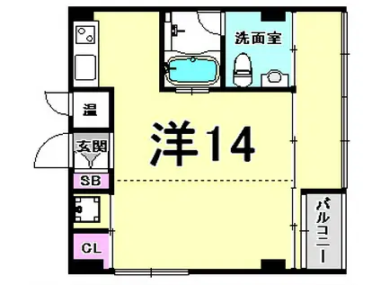 Y`S HOUSE三宮II(ワンルーム/2階)の間取り写真