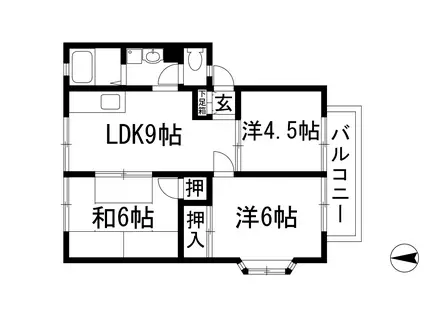 シルフィード花屋敷(3LDK/2階)の間取り写真