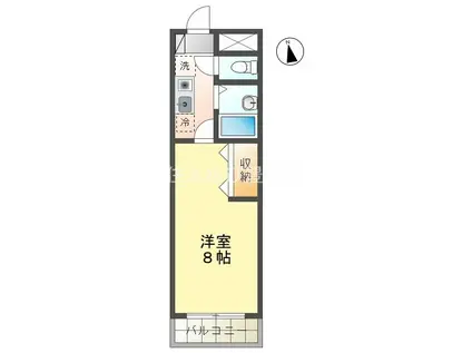 ホワイトヒルズ豊田(1K/4階)の間取り写真