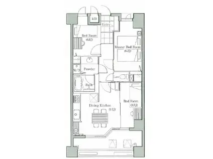 プラザハウス(3DK/6階)の間取り写真