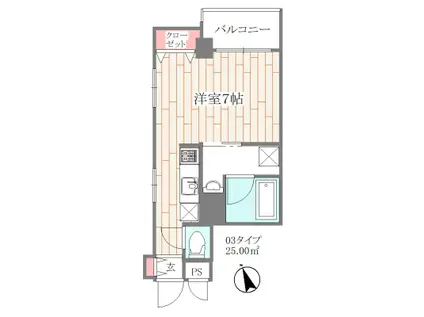 メゾン ル・パルク(ワンルーム/2階)の間取り写真